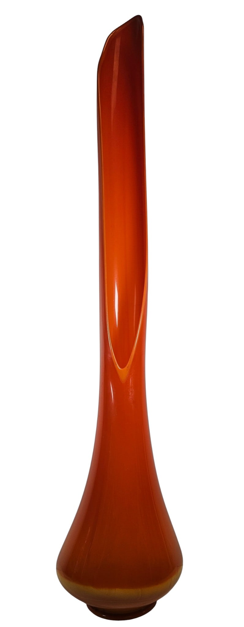 Mid Century LE Smith Bittersweet Swung Floor Vase: Measures 42.75 inches high, 8.5 inch diameter at its widest. Overall good condition, no chips or cracks. Please see photos.