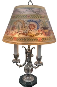 Pairpoint Reverse Painted 3 Arm Control Bubble Lamp