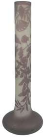 Emile Galle French Wisteria Cameo Art Glass Vase