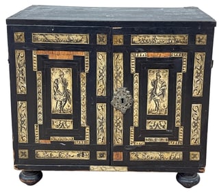 18th Century Renaissance Lombardy Cabinet in Ebony and Bone