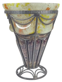 Art Deco Schneider & Majorelle Art Glass Vase