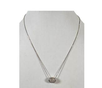 18k White Gold & Diamond Pendant Necklace