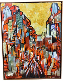 D. Lim / Fine M/M & O/C Modernist Surrealist Cityscape