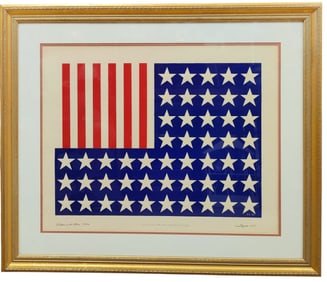 John Castagno L/E Lithograph Stripes and Stars, 2/'71