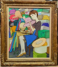 Philippe Noyer O/C Exilé et le Chapeau Rose, 1966