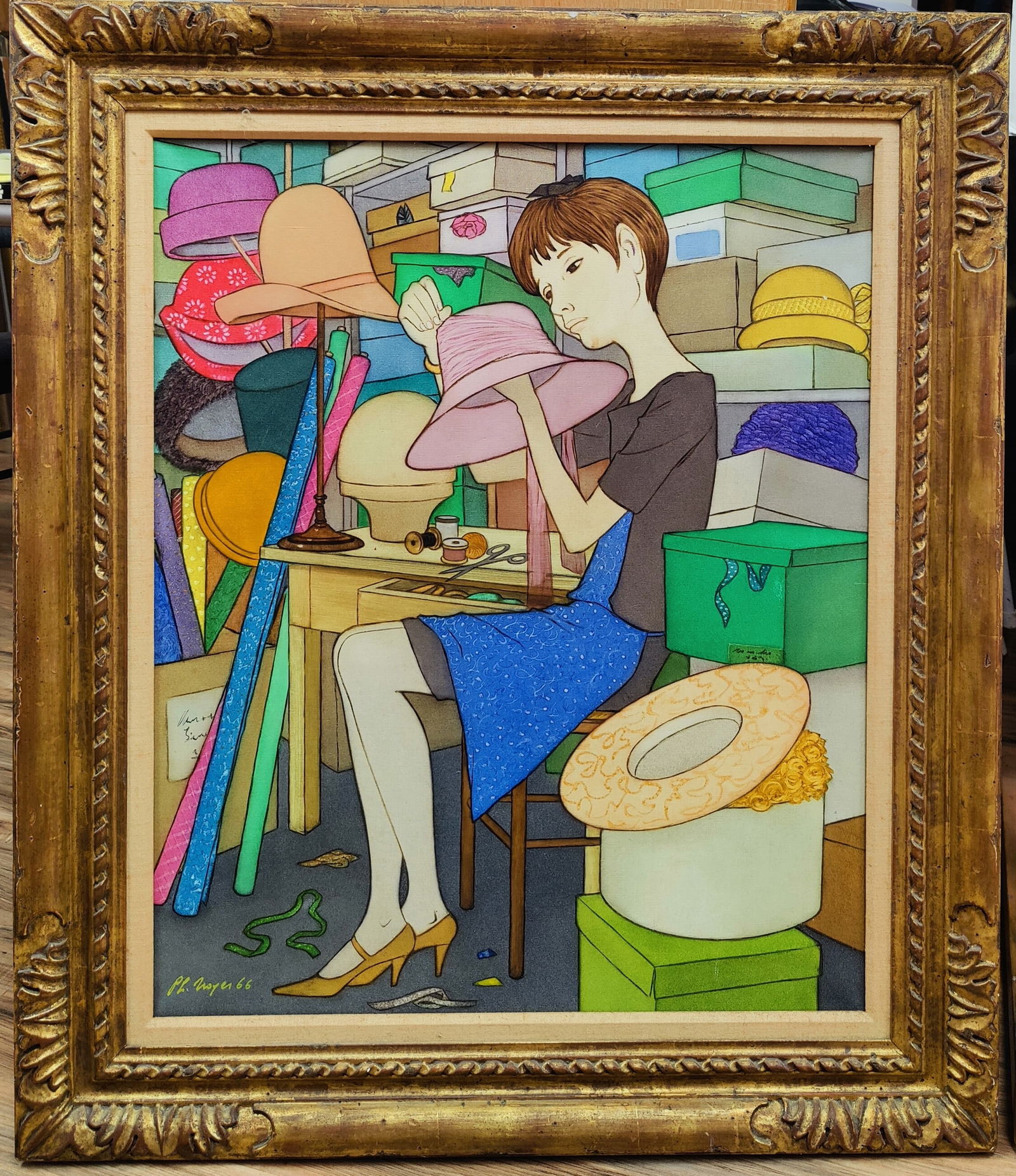 Philippe Noyer O/C Exilé et le Chapeau Rose, 1966 (1 of 9)