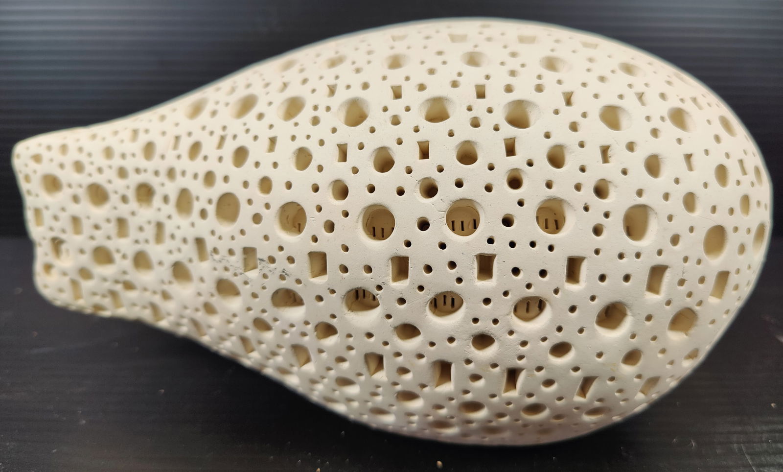 Alexander Ney White Terracotta Abstract Fish Sculpture (1 of 7)