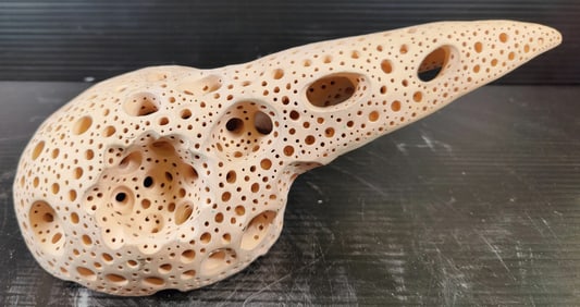 Alexander Ney Terracotta Abstract Bird Skull Sculpture