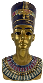 A Partial Gilt Porcelain Bust: Queen Nefertiti