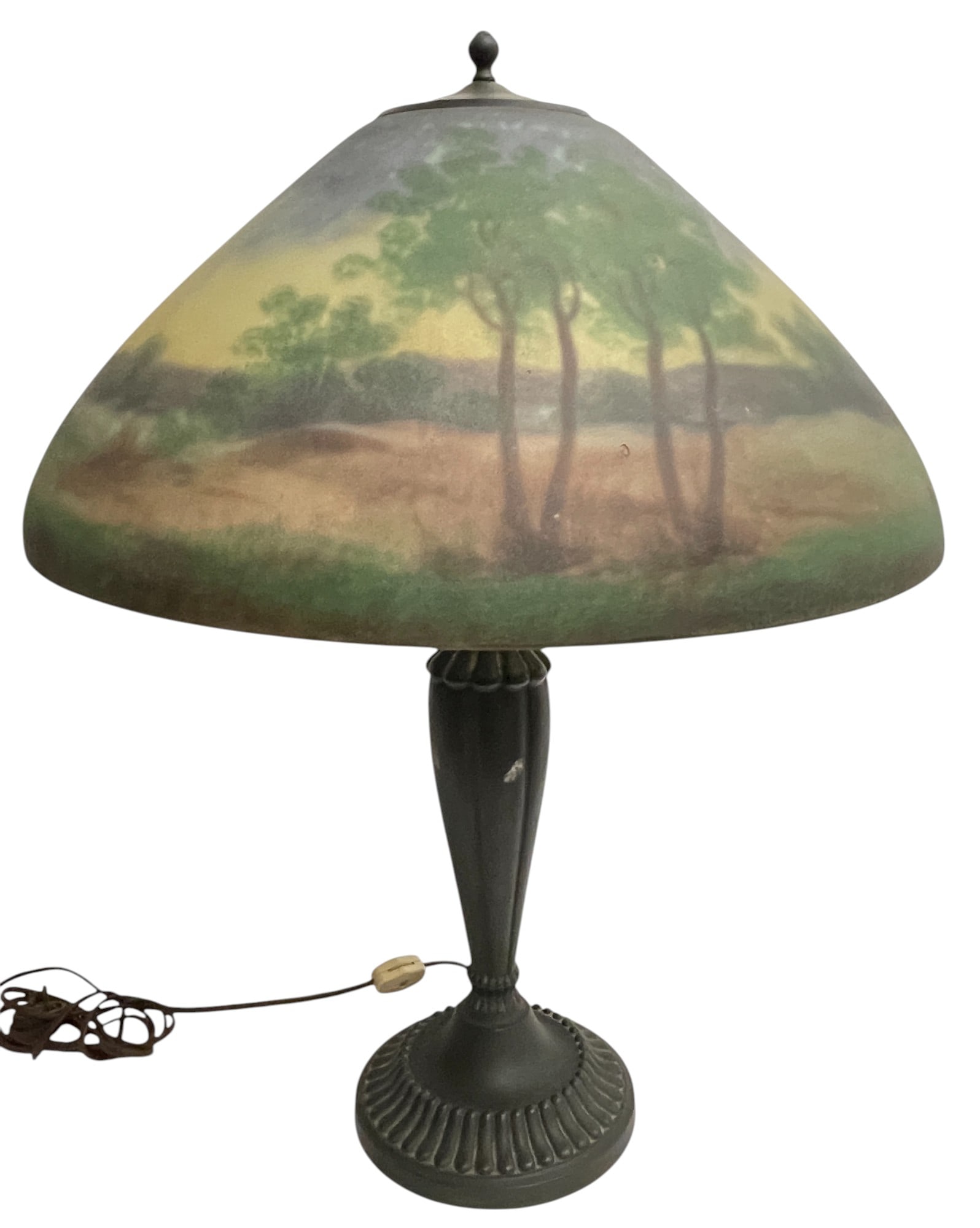 c1930 Signed Jefferson Reverse Painted Table Lamp (1 of 8)