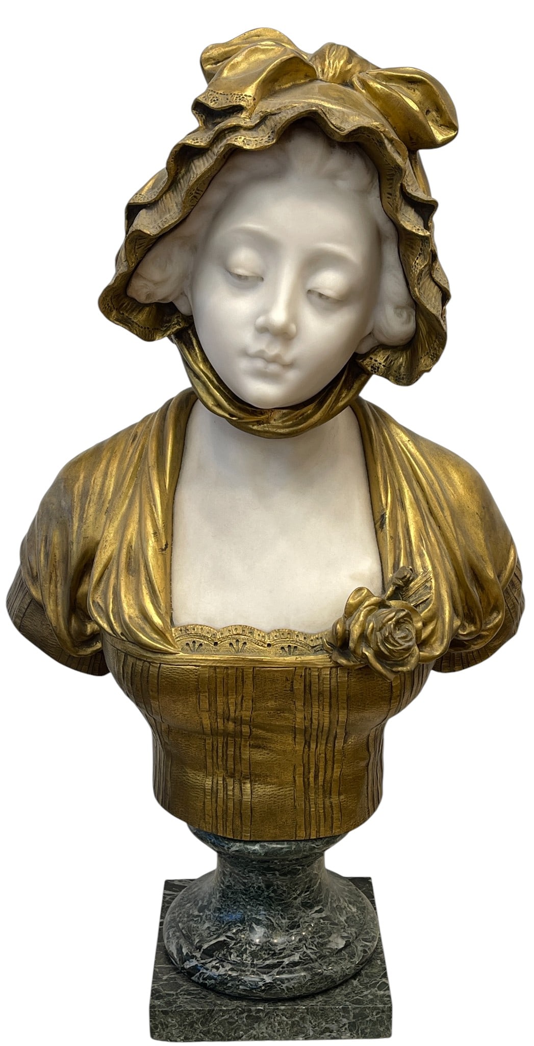 Affortunato Gori (French, 1895-1925) Signed Marble Bust of A Lady (1 of 7)