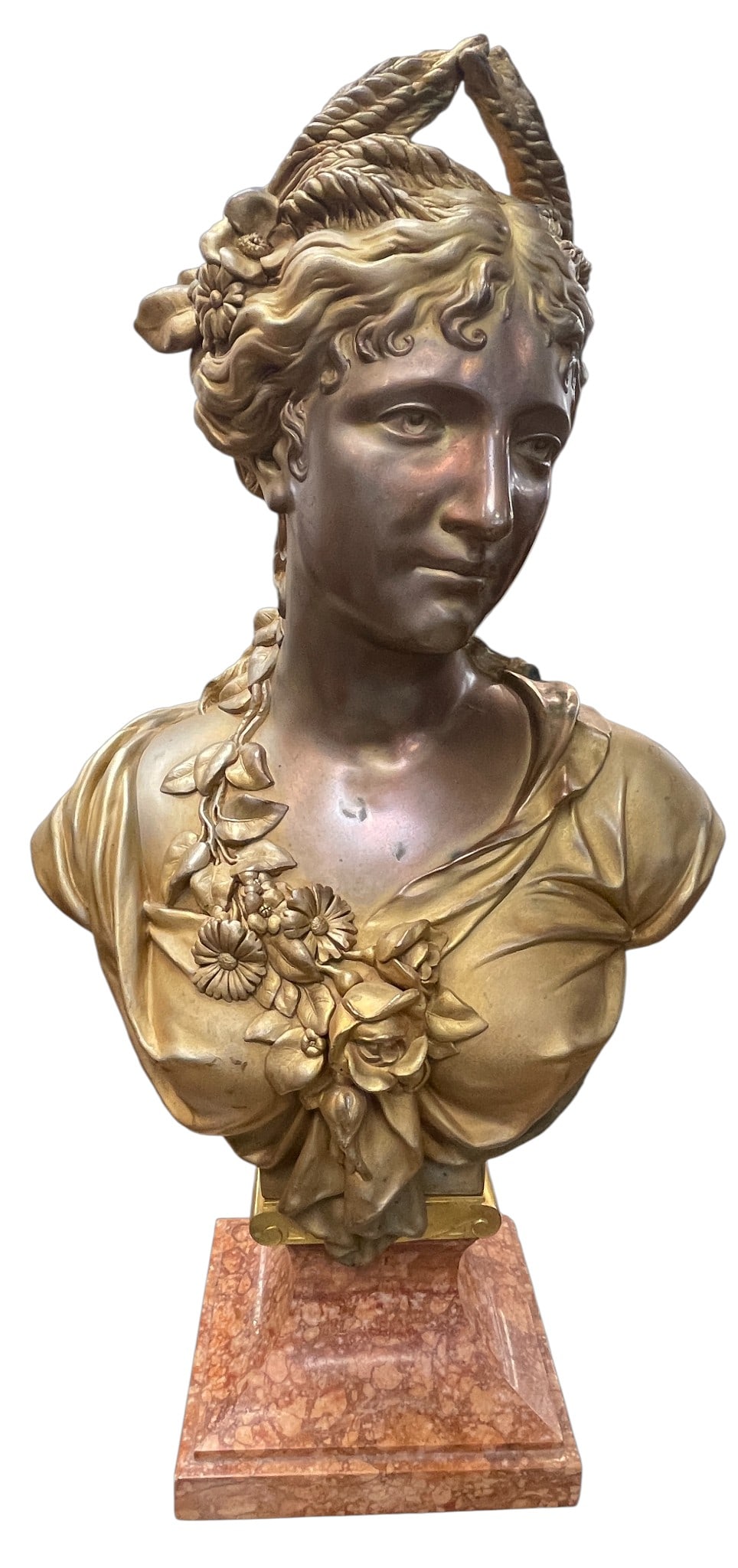 19th Century French Bronze Bust 'Ceres' on Marble Base (1 of 8)