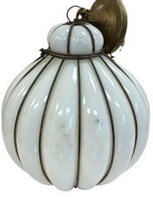 Mid Century Murano Caged Glass Chandelier