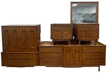 Mid Century Thomasville Omega 5 Piece Bedroom Set