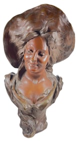 Victor Bruyneel (Belgian 1859-) Bust of Woman retailed by Tiffany & Co.