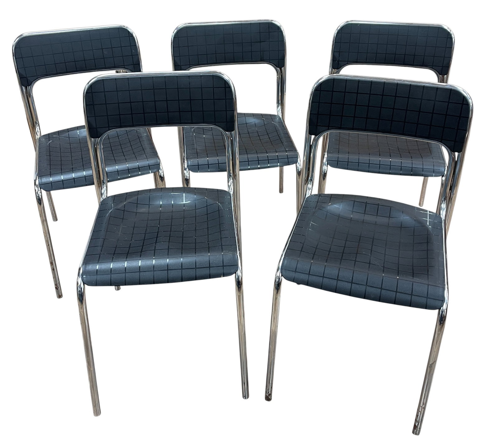 (5) Sintesi Italian Chrome Dining Chairs (1 of 8)