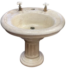 Vintage Porcelain Pedestal Sink