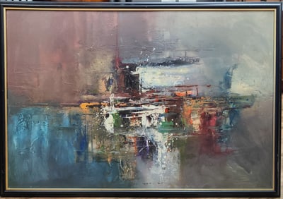 Dennis Levine Contemporary Abstract Gouache Hidden Valley