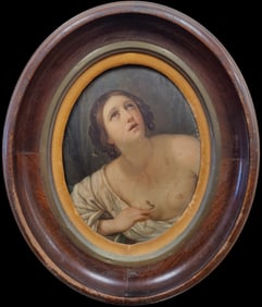 19th c. Old Master Nude Female Holding a Snake