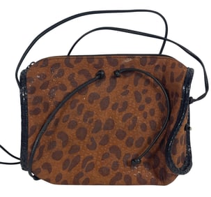 Vintage Carlos Falachi Leather Animal Print Crossbody Bag