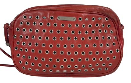 Vintage Prada Red Grommet Crossbody Bag