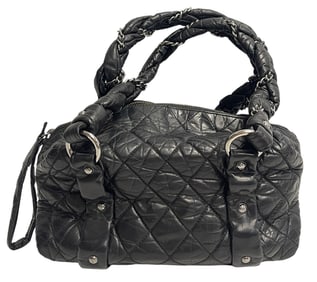 Vintage Authetic Chanel Lady Braid Small Bowler Bag