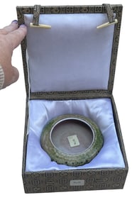 Kangxi Period Qing Chinese Peach Bloom Glaze Brush Washer w Presentation Box
