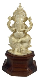 Vintage Oriental Carved Figure of Ganesha Deity
