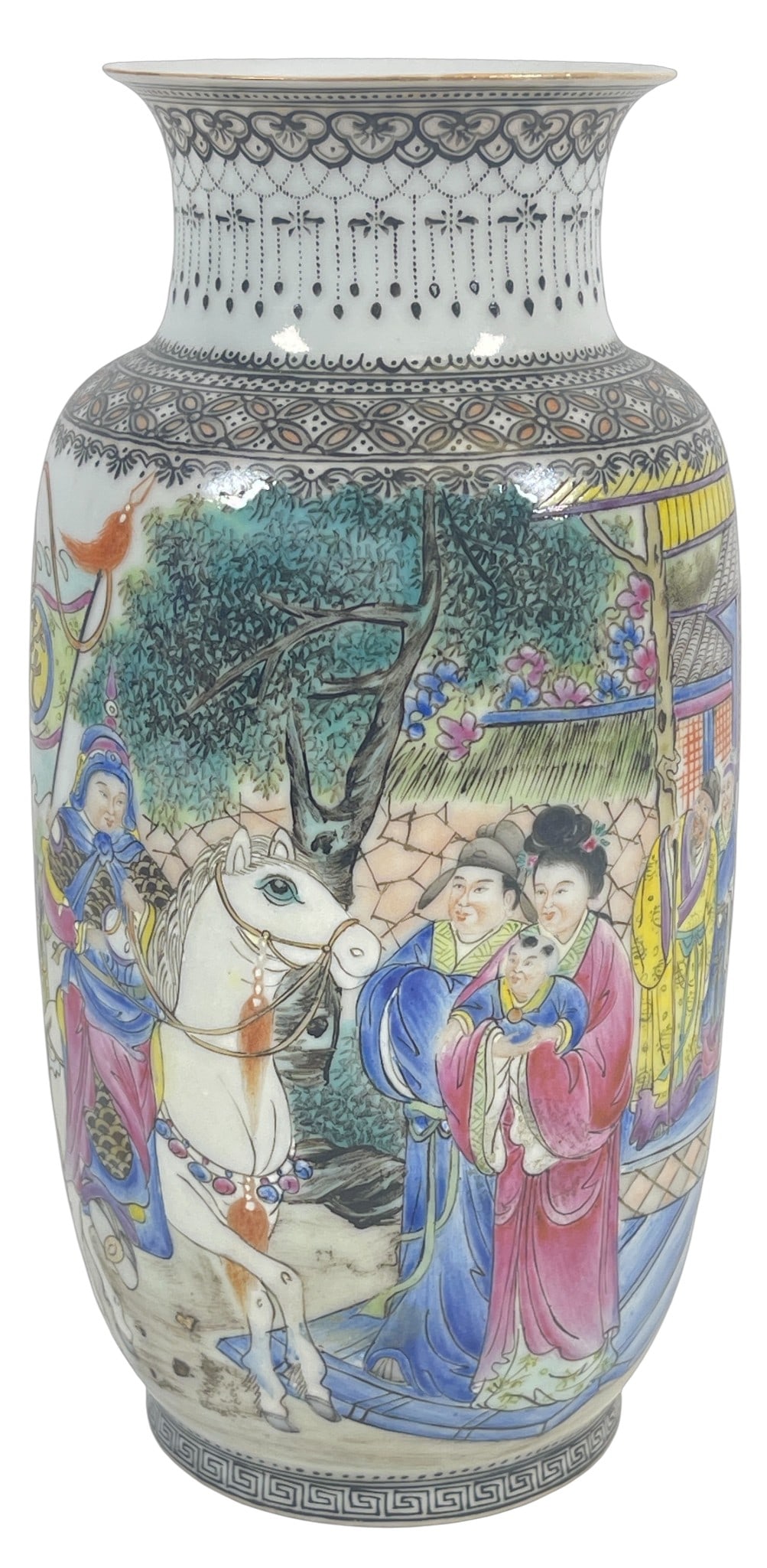 Antique Chinese Quialong Reign Famille Rose Porcelain Figural Vase (1 of 8)