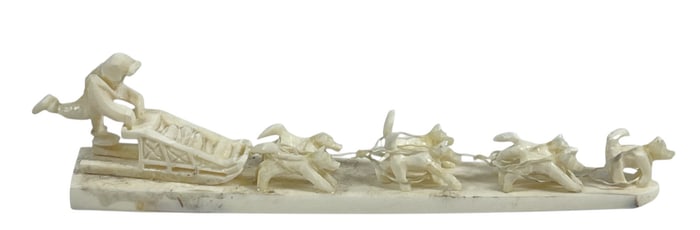 Inuit Dog Sled Team Carving Don Savage