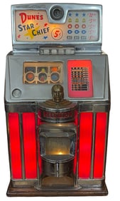 Jennings Light Up Star Chief Model 5 Cent Slot Machine from The Dune's