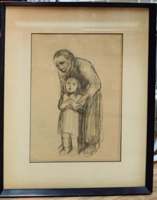 After Kathe Kollwitz Lithograph Mother & Daughter, c.1900s