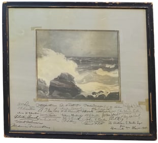 Samuel Shaw Print w/ 30 + Hudson River Artist Signatures