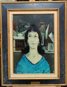 Cesare Riesch Surrealist Portrait Titled L'Indonna, 1964