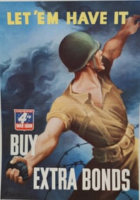 WWII Let 'Em Have It Buy Extra Bonds Poster Bernard Perlin