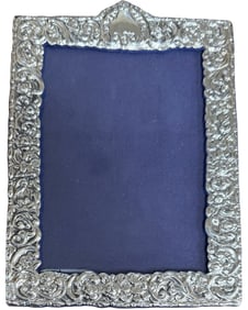 Vintage Italian Repousse Sterling Silver Photo Frame