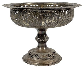 19th Century Continental Silver Reticulated Center Bowl
