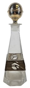 Mid Century Italian 800 Silver & Crystal Decanter Prini Giancarlo