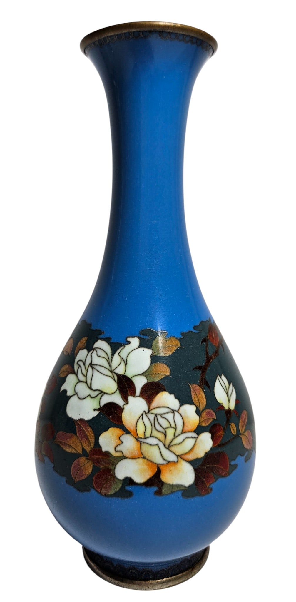 Vintage Chinese Cloisonne Enamel Floral Vase (1 of 6)