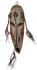 Papau New Guinea Hand Carved Wood Canoe Prow Spirit Mask