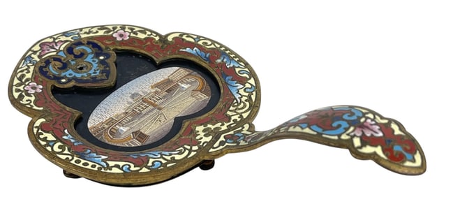 Grand Tour French Champleve & Micromosaic Chamberstick