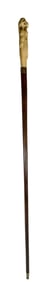 19th Century Carved Bone Figural Cane