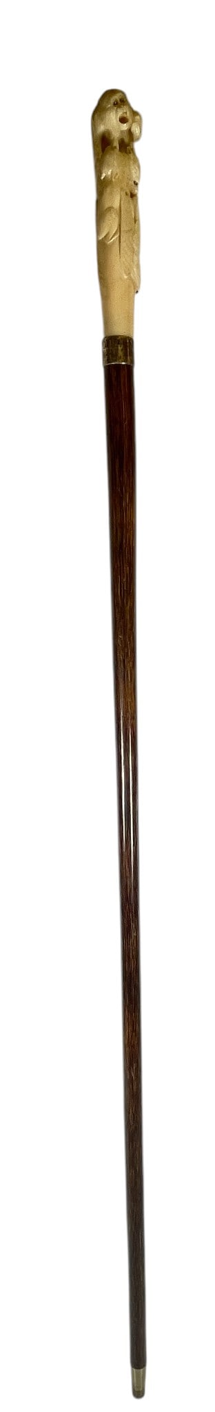 19th Century Carved Bone Figural Cane (1 of 4)