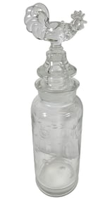 c1940 Heisey Glass Rooster Cocktail Decanter
