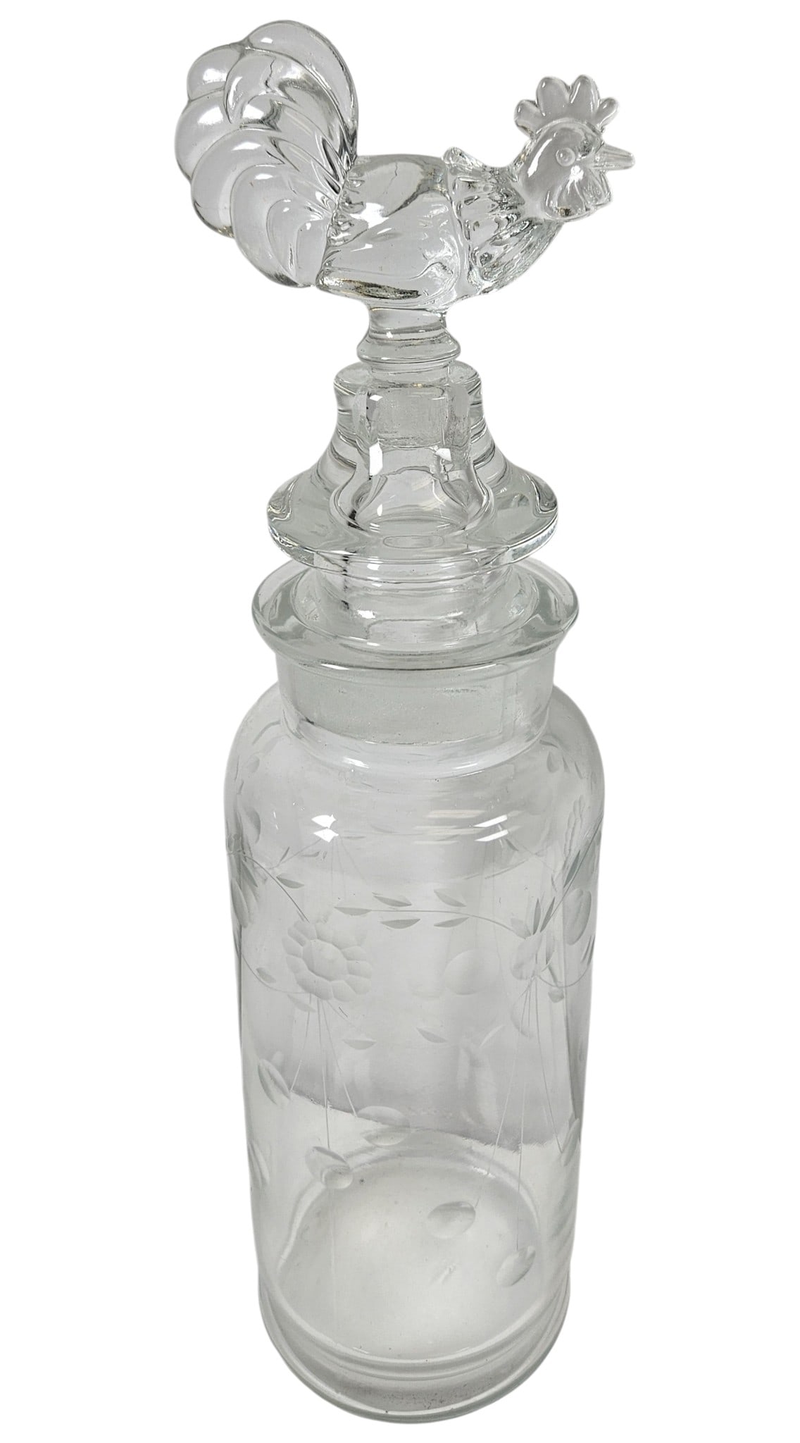 c1940 Heisey Glass Rooster Cocktail Decanter (1 of 5)