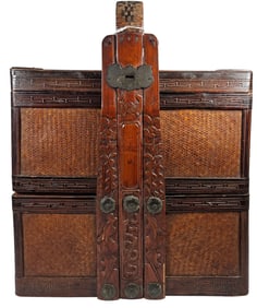 Antique Chinese Bamboo Wedding Basket