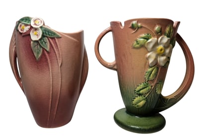 (2) Roseville Art Pottery Vases