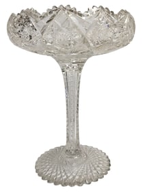 American Brilliant Period Cut Crystal Compote / Tazza