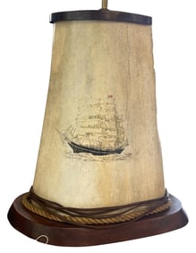 18/19 Century Scrimshaw Nautical Lamp