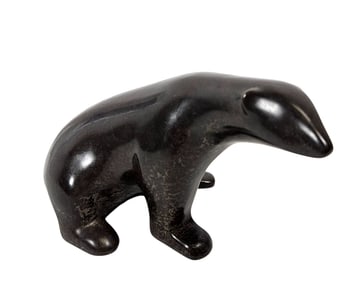 Signed Loet Vanderveen (Holland 1921-2015) Bronze Polar Bear Sculpture